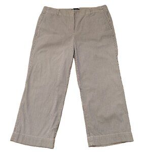 Talbots Chelsea Pant Women’s 12 Cropped Straight Leg Stripe Mid Rise Stretch